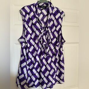 Nine West Sleeveless Tie Blouse